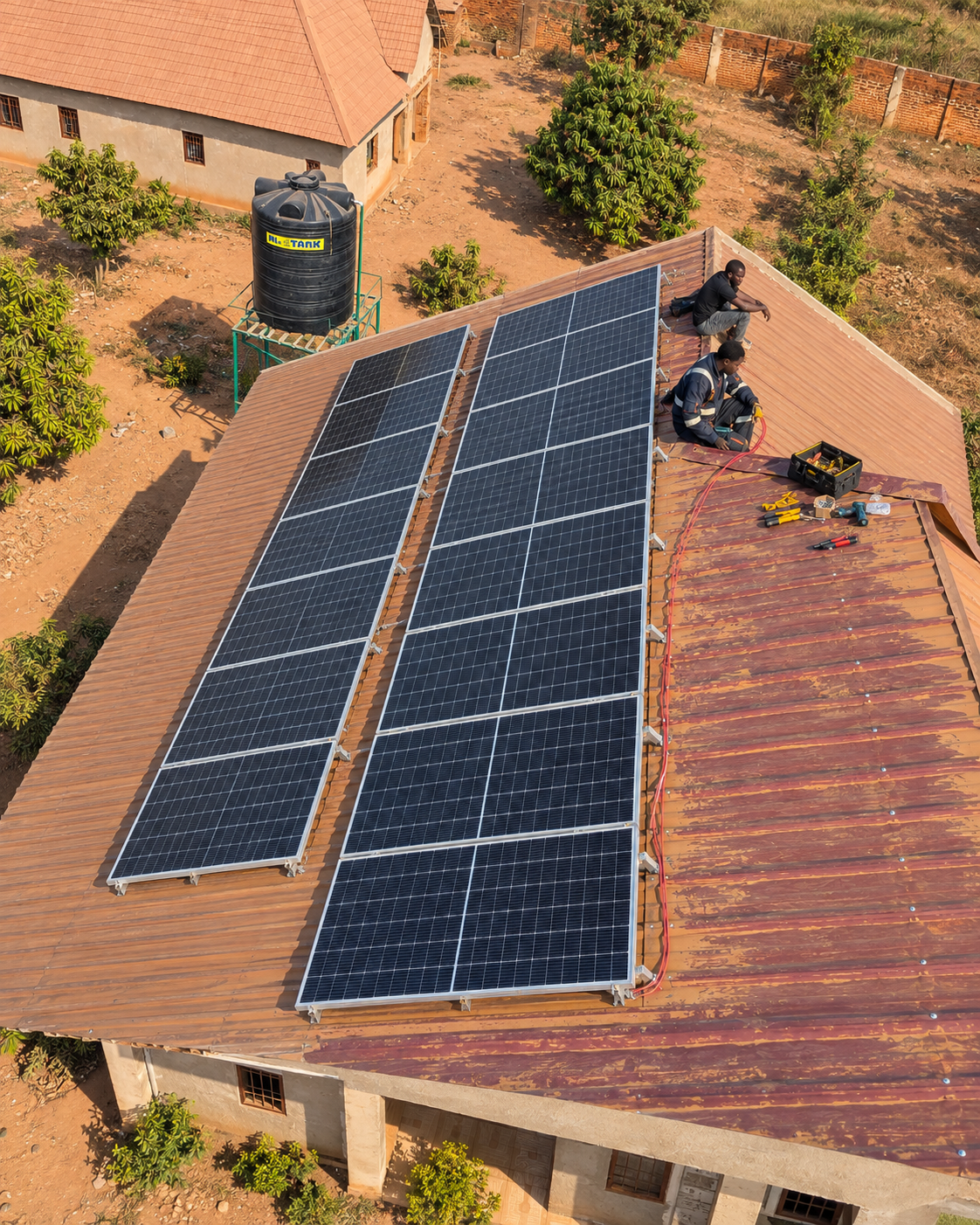 Installation de panneaux solaires sur une habitation